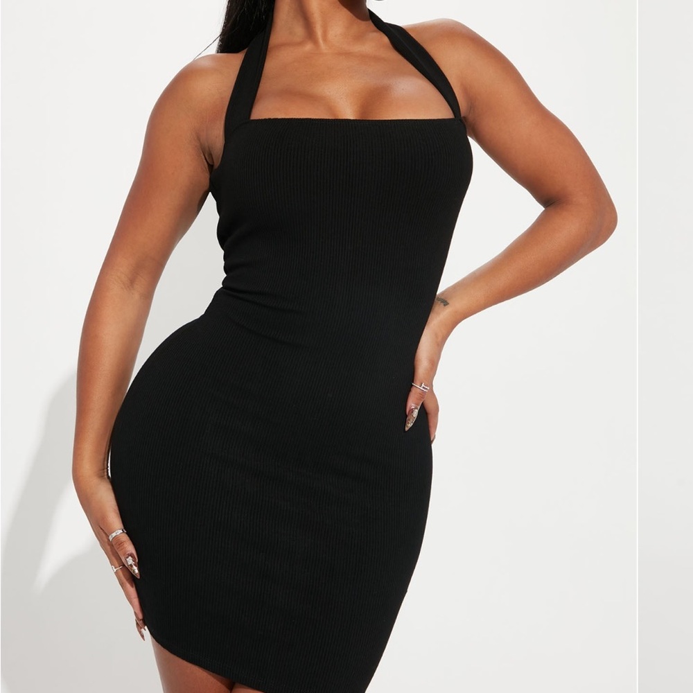 Black Halter Mini Dress Fashionnova